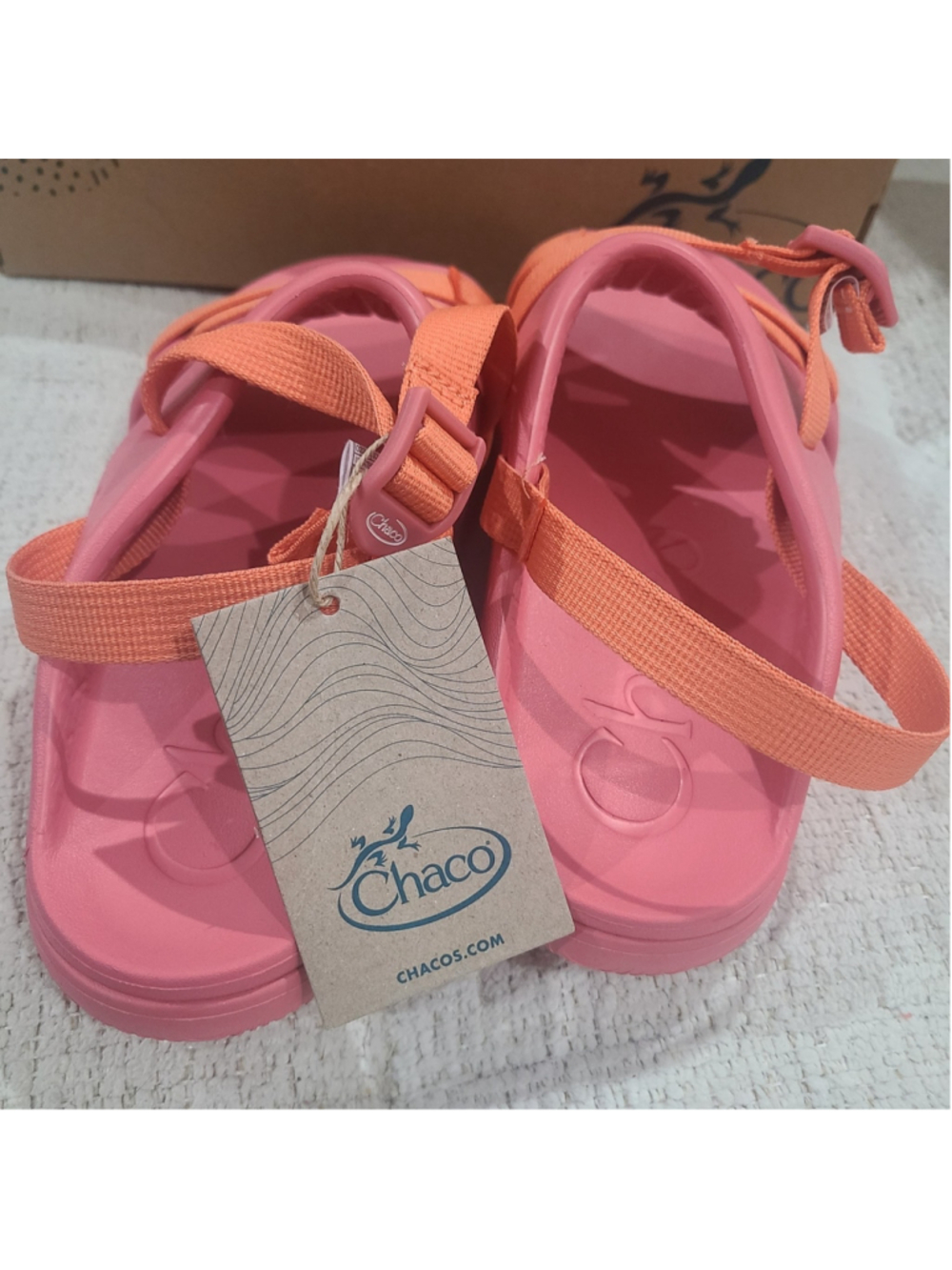 NEW Chaco Sandals Kids Girls Size 6 Women 7 Pink Strap Chillos Sport Rose Slides - Picture 5 of 10